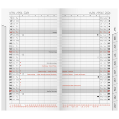 Monats-Ersatzkalendarium Mod. 751 2026 | 87×153 mm, Karton, weiß