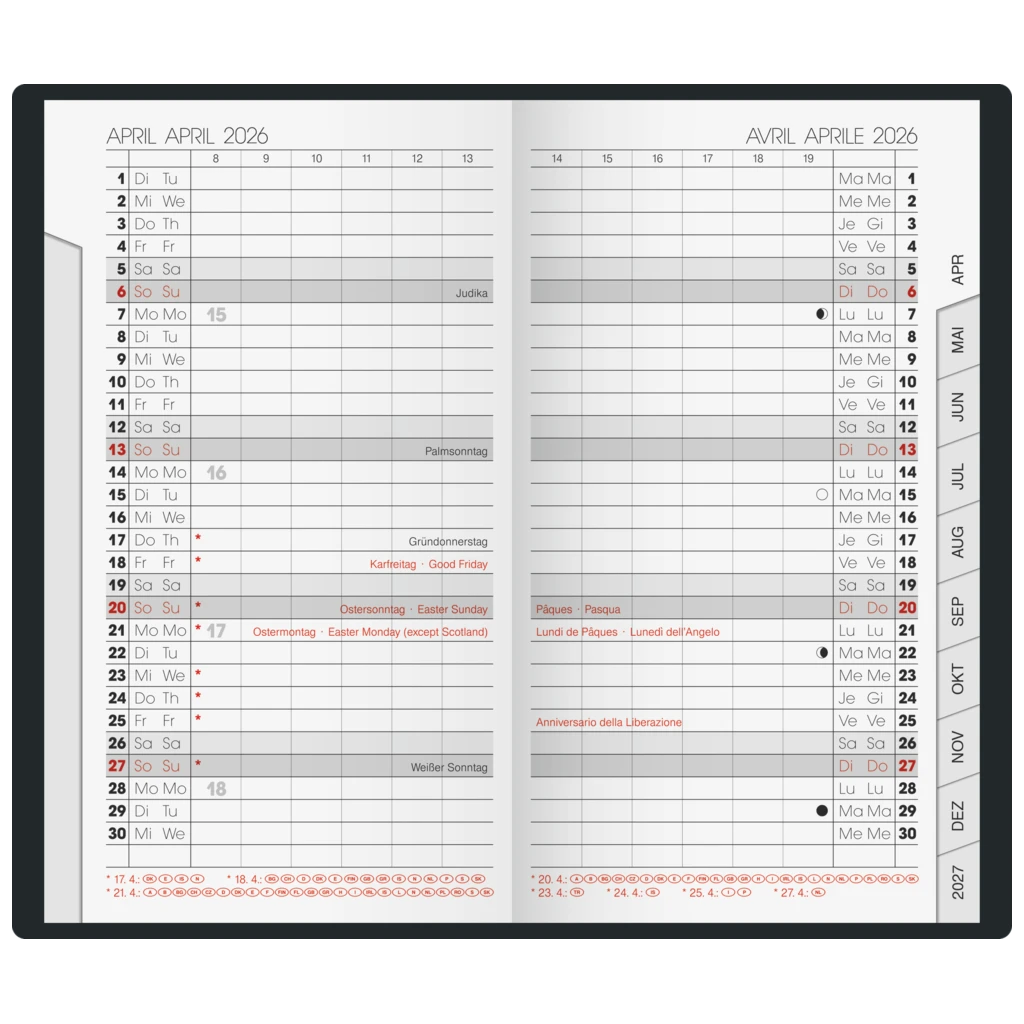 Taschenkalender Mod. 751 '26 | A6, Kunststoff, dunkelblau