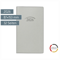 Taschenkalender Mod. 751 2026 | A6, Kunststoff, silber