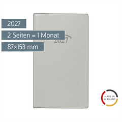 Taschenkalender Mod. 751 2027 | A6, Kunststoff, silber