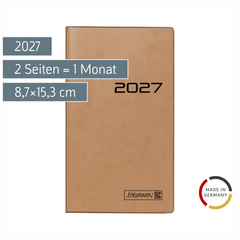 Taschenkalender Mod. 753 2027 | A6, Karton, braun