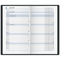 Taschenkalender Mod. 753 2027 | A6, Karton, schwarz