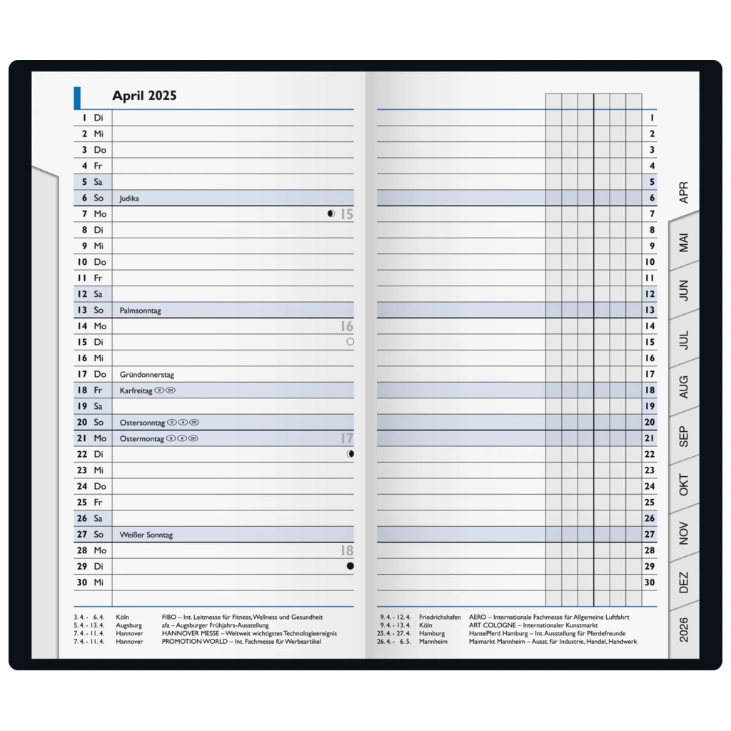 Taschenkalender Mod. 753 '25 | A6, Kunststoff, petrol