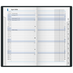 Taschenkalender Mod. 753 2026 | A6, Leder, schwarz