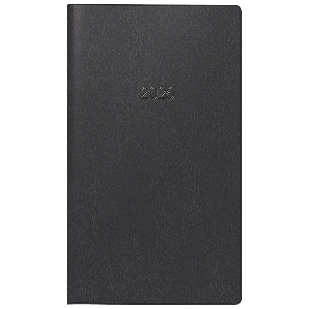 Taschenkalender Mod. 755 2026 | A6 quer, Kunststoff, schwarz