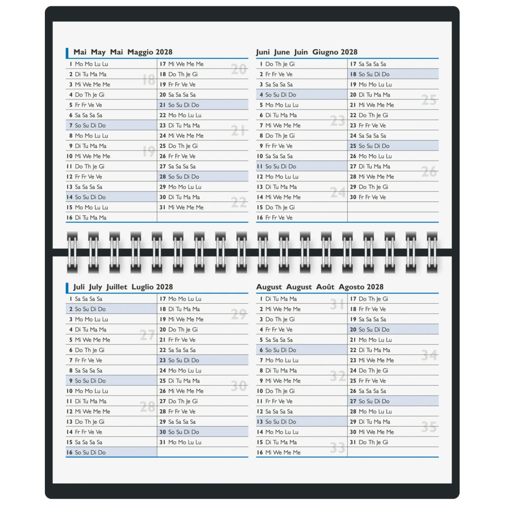 Taschenkalender Mod. 755 2027 | A6 quer, Leder, schwarz