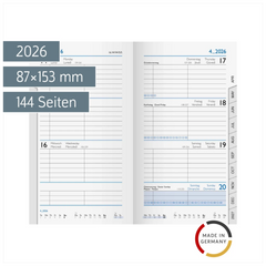 Wochen-Ersatzkalendarium Mod. 756 2026 | 87×153 mm, Karton, weiß