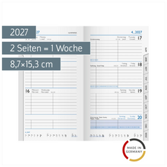 Wochen-Ersatzkalendarium Mod. 756 2027 | 8,7×15,3 cm, Karton, weiß