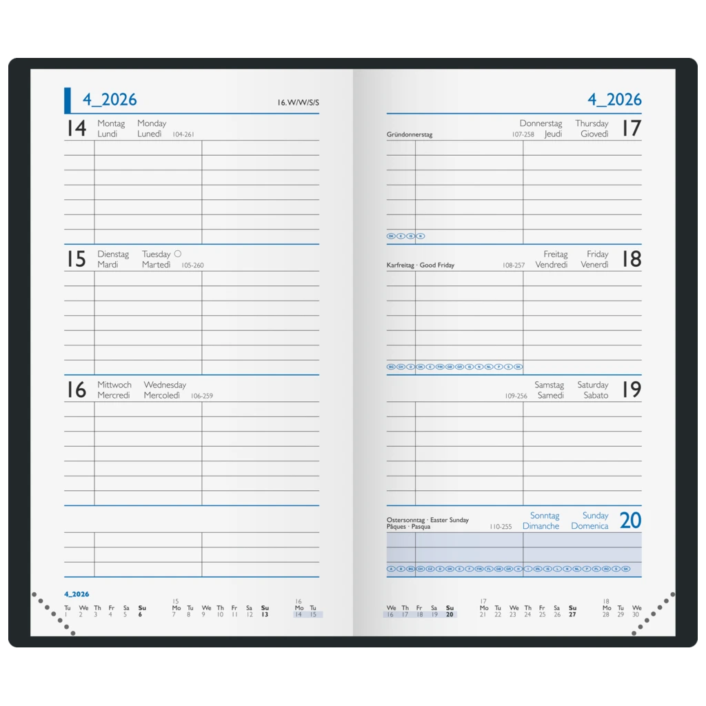 Taschenkalender Mod. 756 '26 „Botanical“ | A6, Papier