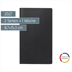 Taschenkalender Mod. 756 2027 | A6, Kunststoff, schwarz