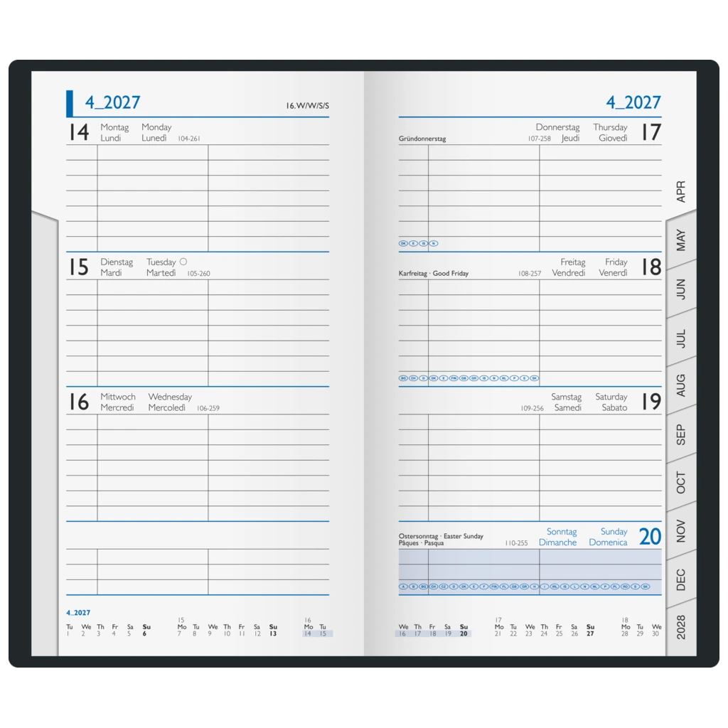 Taschenkalender Mod. 756 2027 | A6, Kunststoff, schwarz