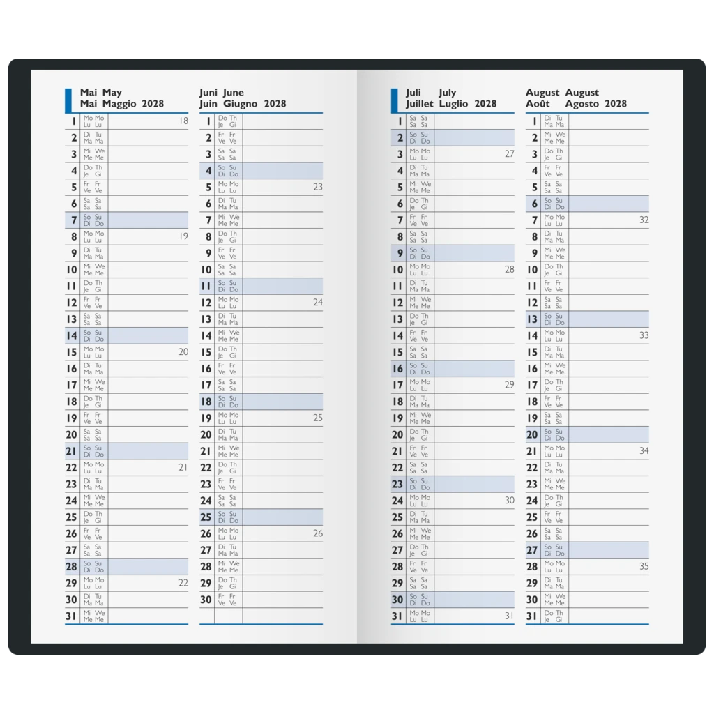 Taschenkalender Mod. 756 2027 | A6, Kunststoff, schwarz