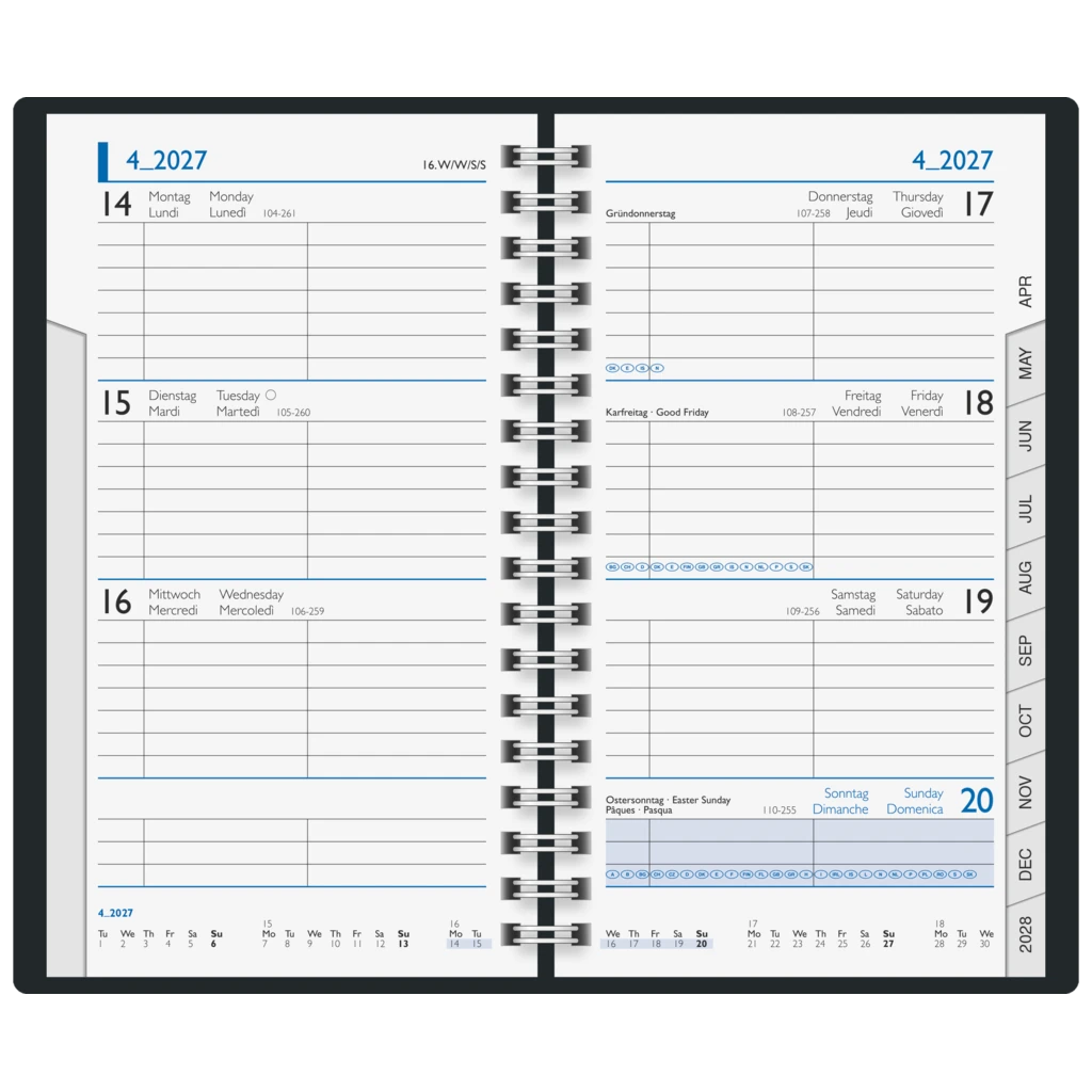 Taschenkalender Mod. 756 2027 | A6, Kunstleder, schwarz