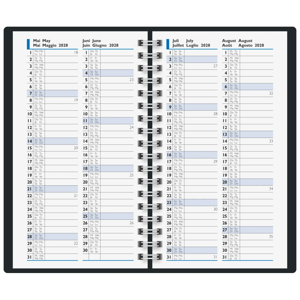 Taschenkalender Mod. 756 2027 | A6, Kunstleder, schwarz