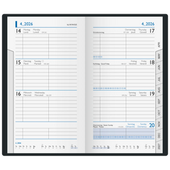 Taschenkalender Mod. 756 2026 | A6, Leder, schwarz