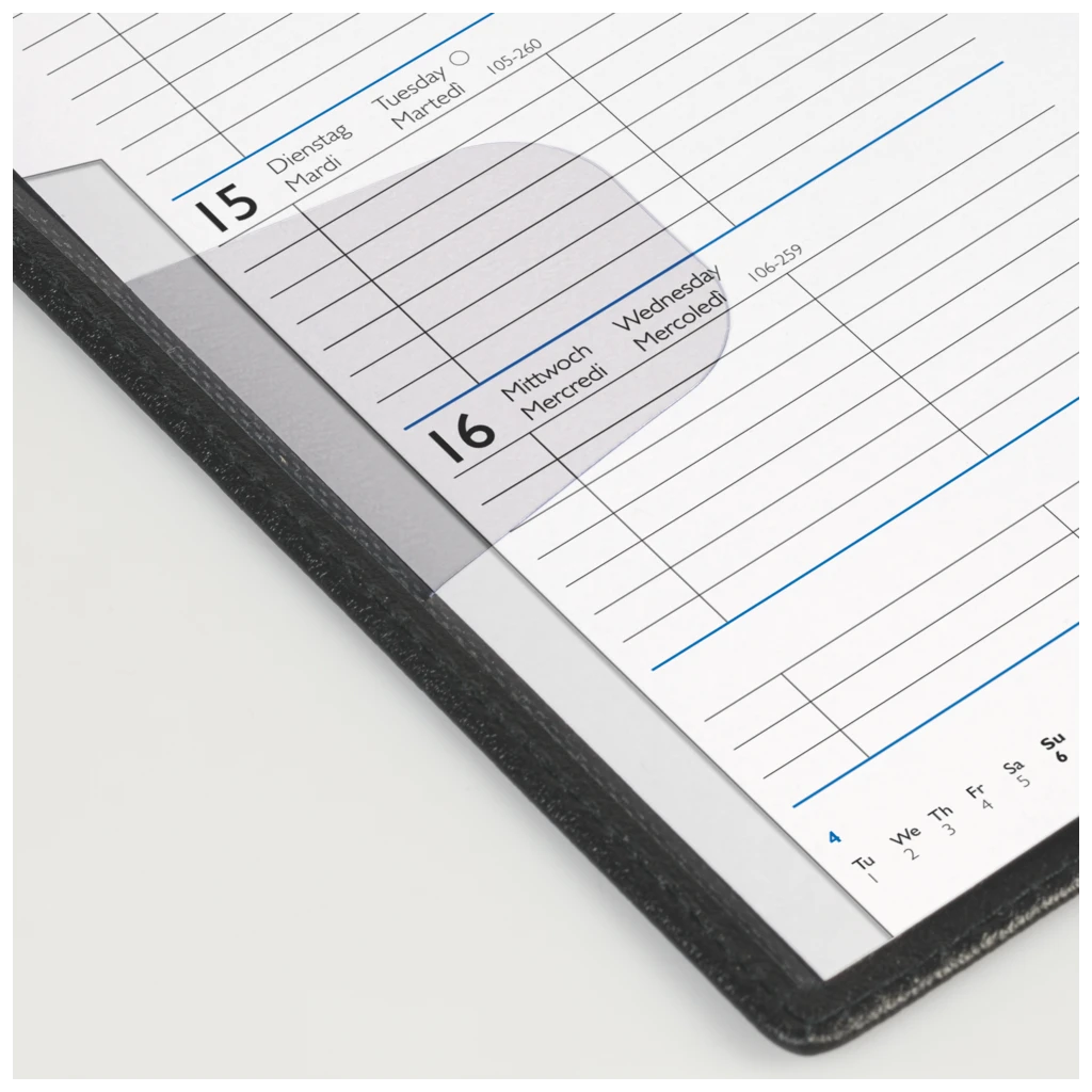 Taschenkalender Mod. 756 2027 | A6, Leder, schwarz