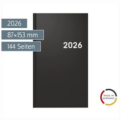 Taschenkalender Mod. 756 2026 | A6, Kunststoff, schwarz