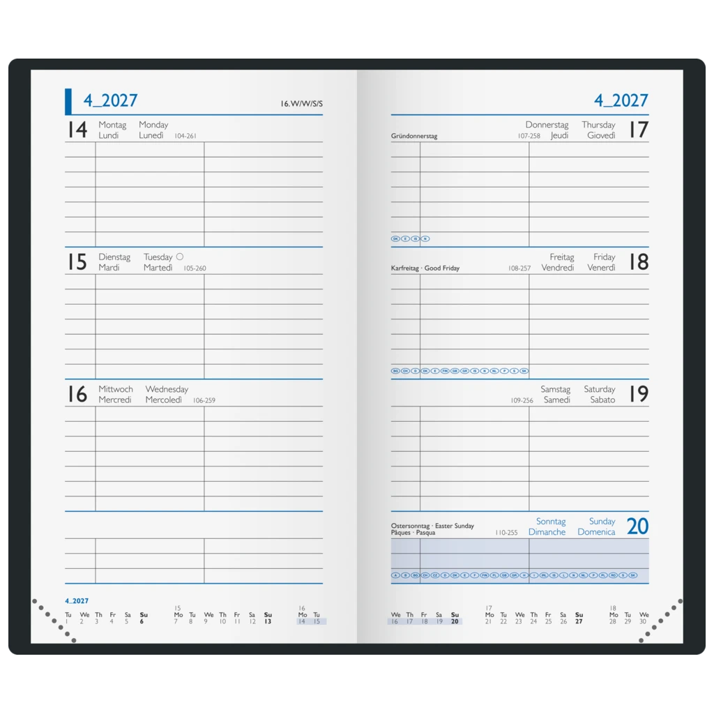 Taschenkalender Colour Line Mod. 756 2027 | A6, Kunststoff, schwarz
