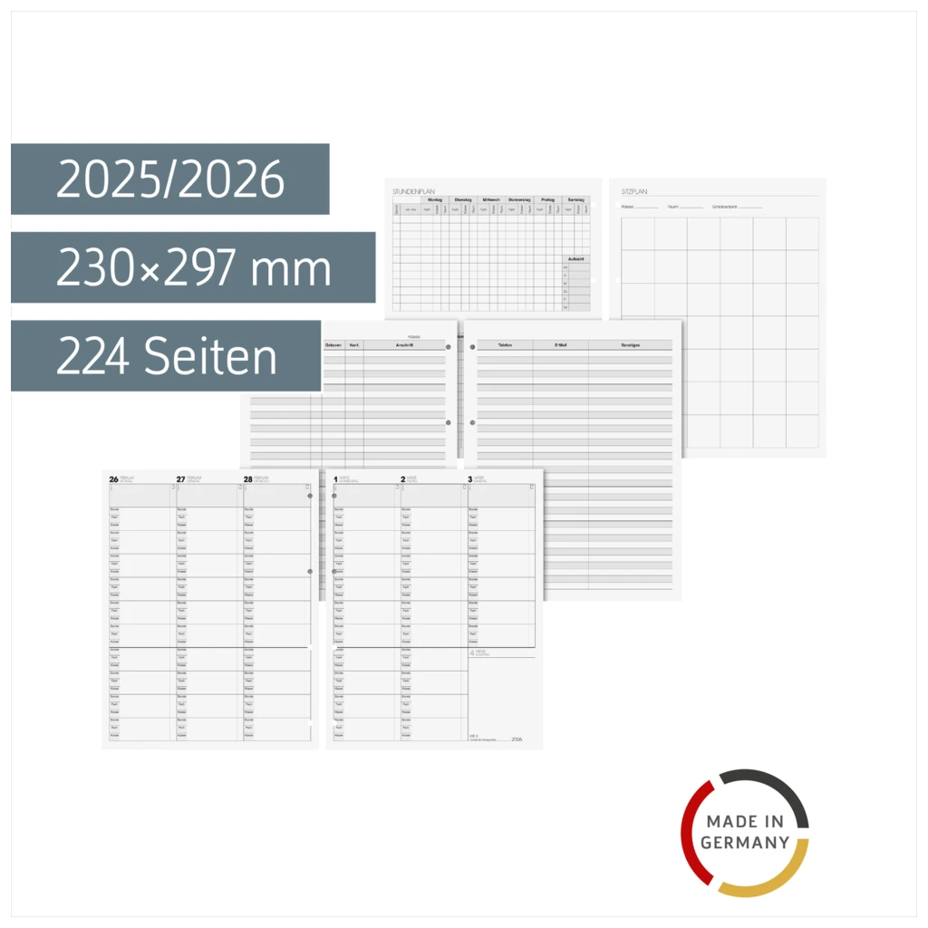 Wochen-Ersatzkalendarium 2025/2026 | 230×297 mm