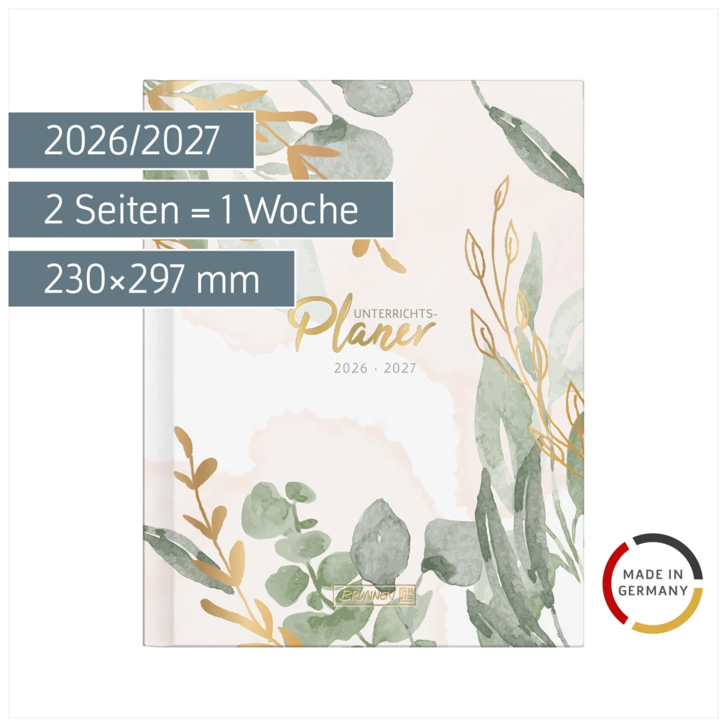 Lehrerkalender 2026/2027 „Bloom“ Termin- & Unterrichtsplaner | A4, Papier