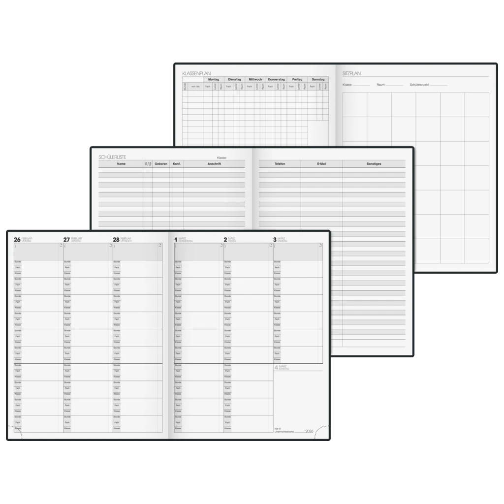 Termin- & Unterrichtsplaner 2025/2026 | A4, Kunststoff, blau