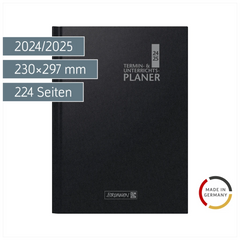 Termin- & Unterrichtsplaner 2024/2025 | A4, Kunststoff, schwarz