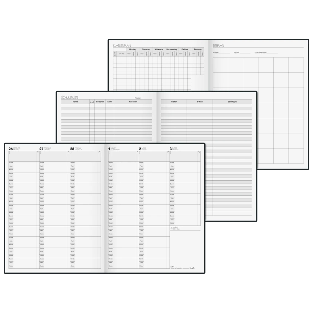 Termin- & Unterrichtsplaner 2024/2025 | A4, Kunststoff, schwarz