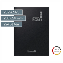 Termin- & Unterrichtsplaner 2025/2026 | A4, Kunststoff, schwarz