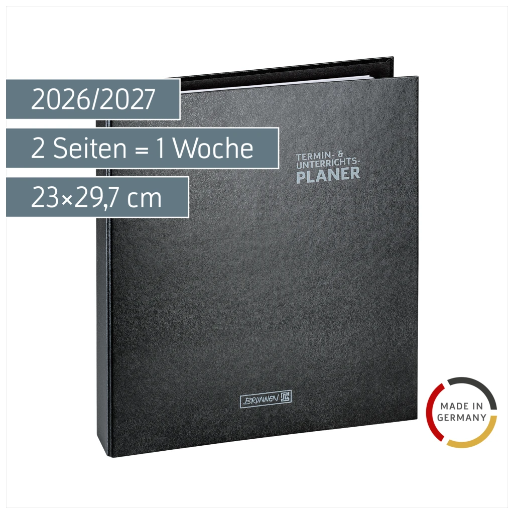 Lehrerkalender 2026/2027 Ringbuch | A4+, Kunststoff, schwarz