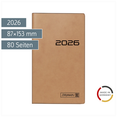 Taschenkalender Mod. 758 2026 | A6, Karton, braun