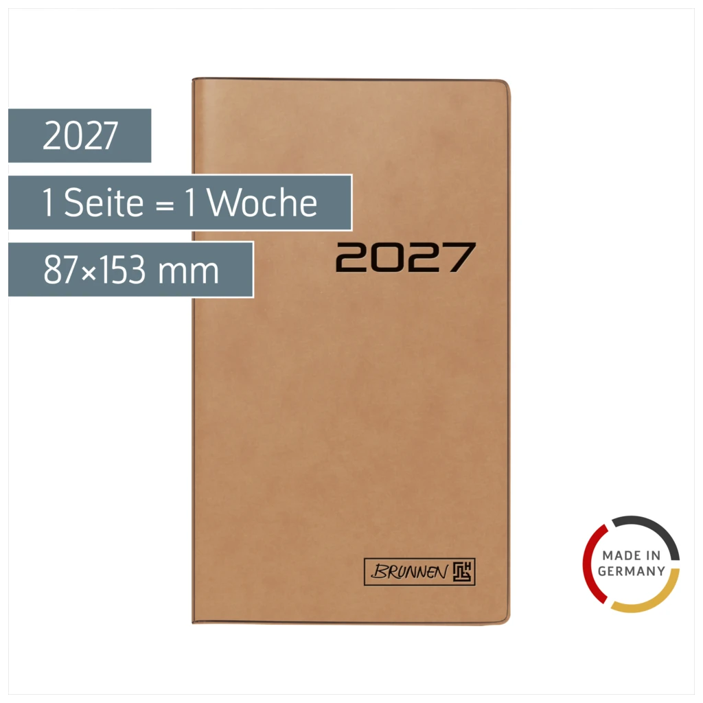 Taschenkalender Mod. 758 2027 | A6, Karton, braun