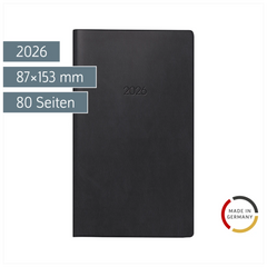 Taschenkalender Mod. 758 2026 | A6, Kunststoff, schwarz