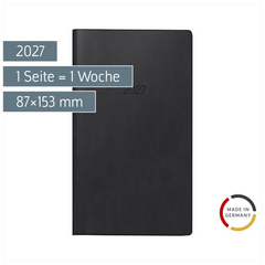 Taschenkalender Mod. 758 2027 | A6, Kunststoff, schwarz