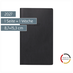 Taschenkalender Mod. 758 2027 | A6, Kunststoff, schwarz