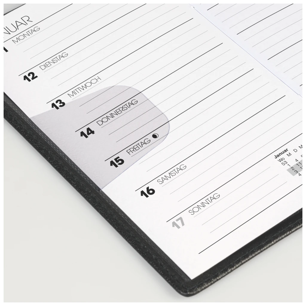 Taschenkalender Mod. 758 2027 | A6, Kunstleder, schwarz