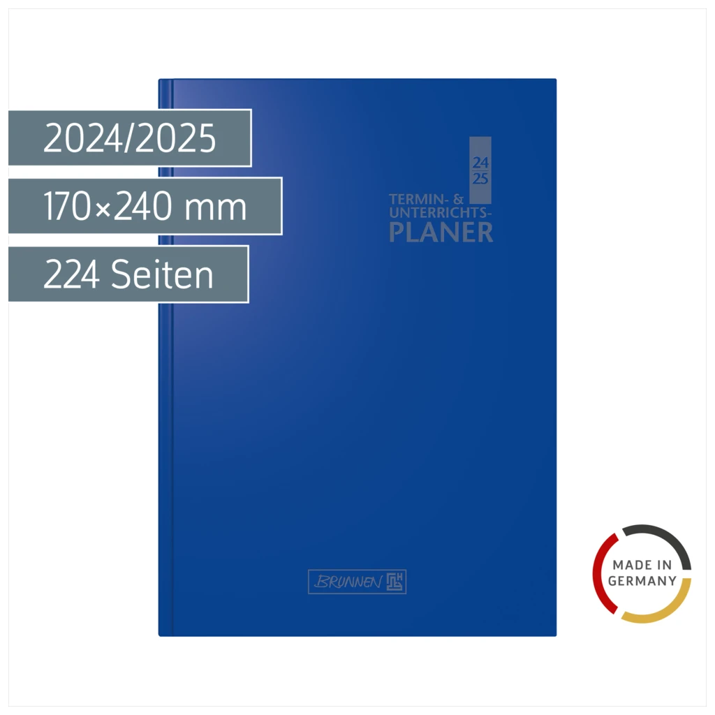 Termin- & Unterrichtsplaner 2024/2025 | A5, Kunststoff, blau