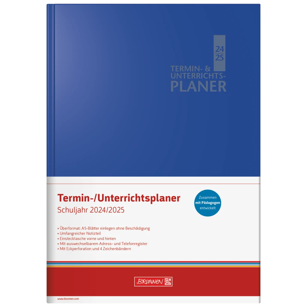Termin- & Unterrichtsplaner 2024/2025 | A5, Kunststoff, blau