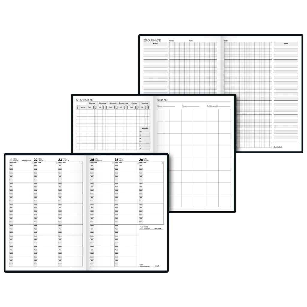 Termin- & Unterrichtsplaner '24/'25 | A5, Kunststoff, schwarz
