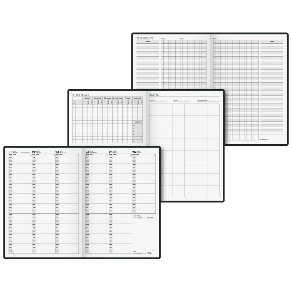 Termin- & Unterrichtsplaner 2025/2026 | A5, Kunststoff, schwarz