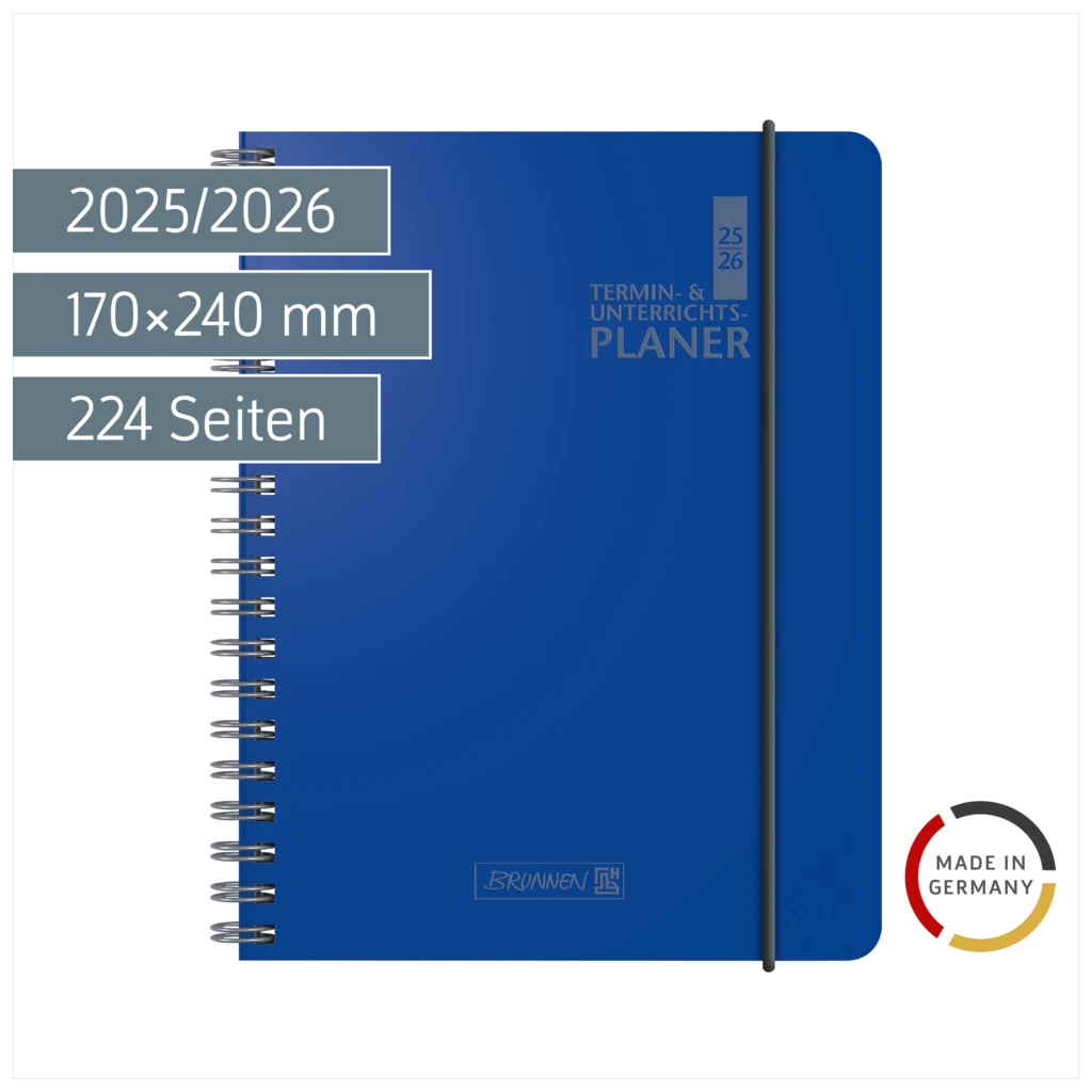 Termin- & Unterrichtsplaner 2025/2026 | A5, Kunststoff, blau