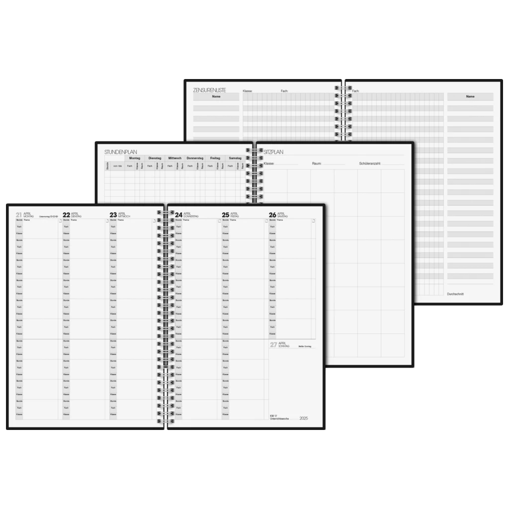 Termin- & Unterrichtsplaner '24/'25 | A5, Kunststoff, schwarz