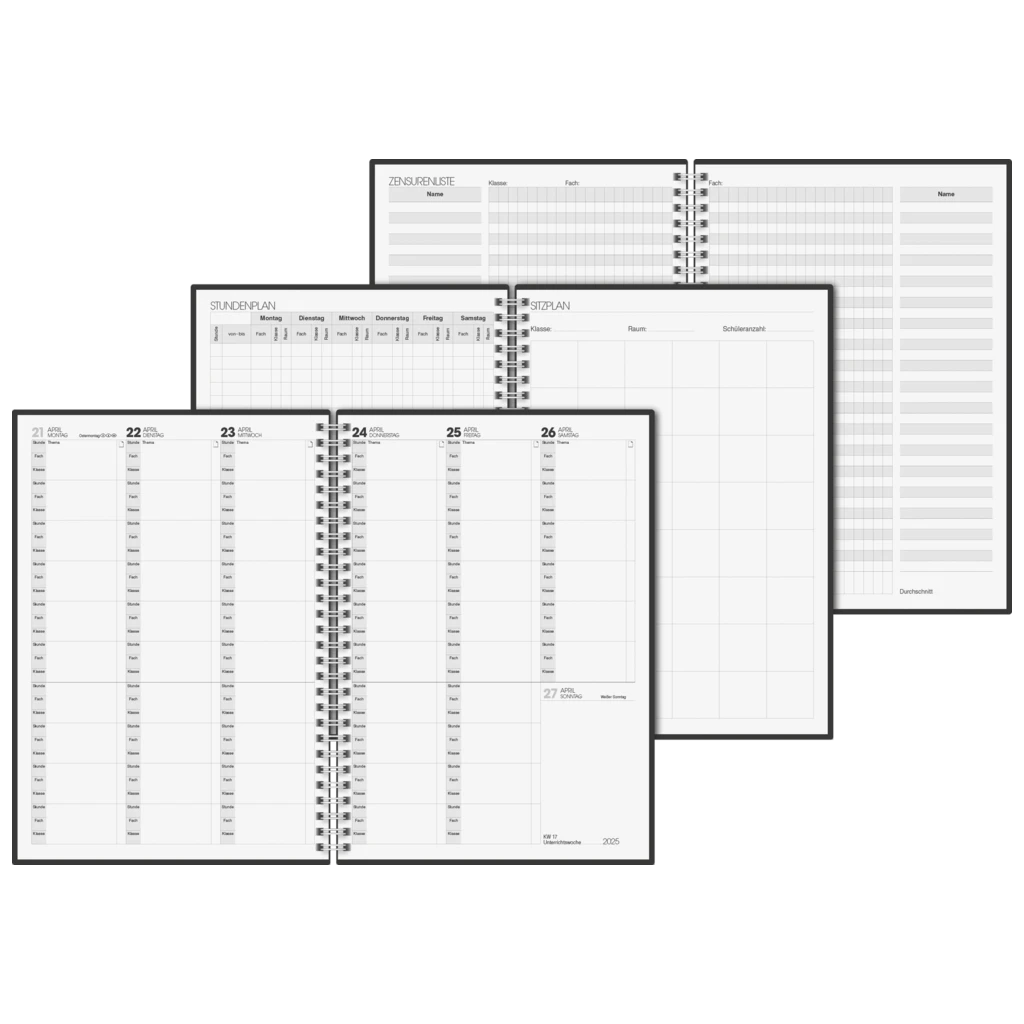Termin- & Unterrichtsplaner 2024/2025 | A5, Kunststoff, schwarz