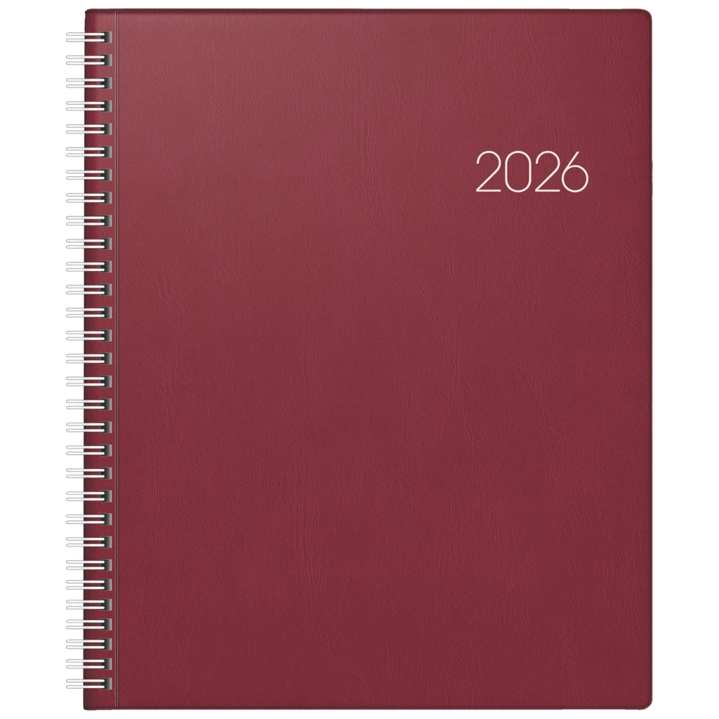 Buchkalender Mod. Manager Wt 7 weektimer 2026 | 210×260 mm, Kunststoff, weinrot