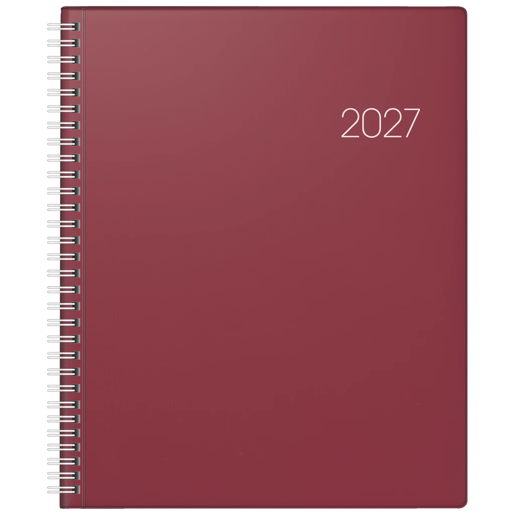 Buchkalender Mod. Manager Wt 7 weektimer 2027 | 210×260 mm, Kunststoff, weinrot