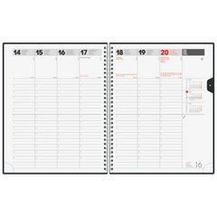 Buchkalender Mod. Manager Wt 7 weektimer 2027 | 210×260 mm, Kunststoff, schwarz