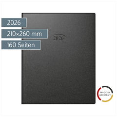 Buchkalender Mod. Manager Wt 7 weektimer 2026 | 210×260 mm, Kunststoff, schwarz