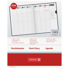 Buchkalender Mod. Manager Wt 7 weektimer 2026 | 210×260 mm, Kunstleder, schwarz