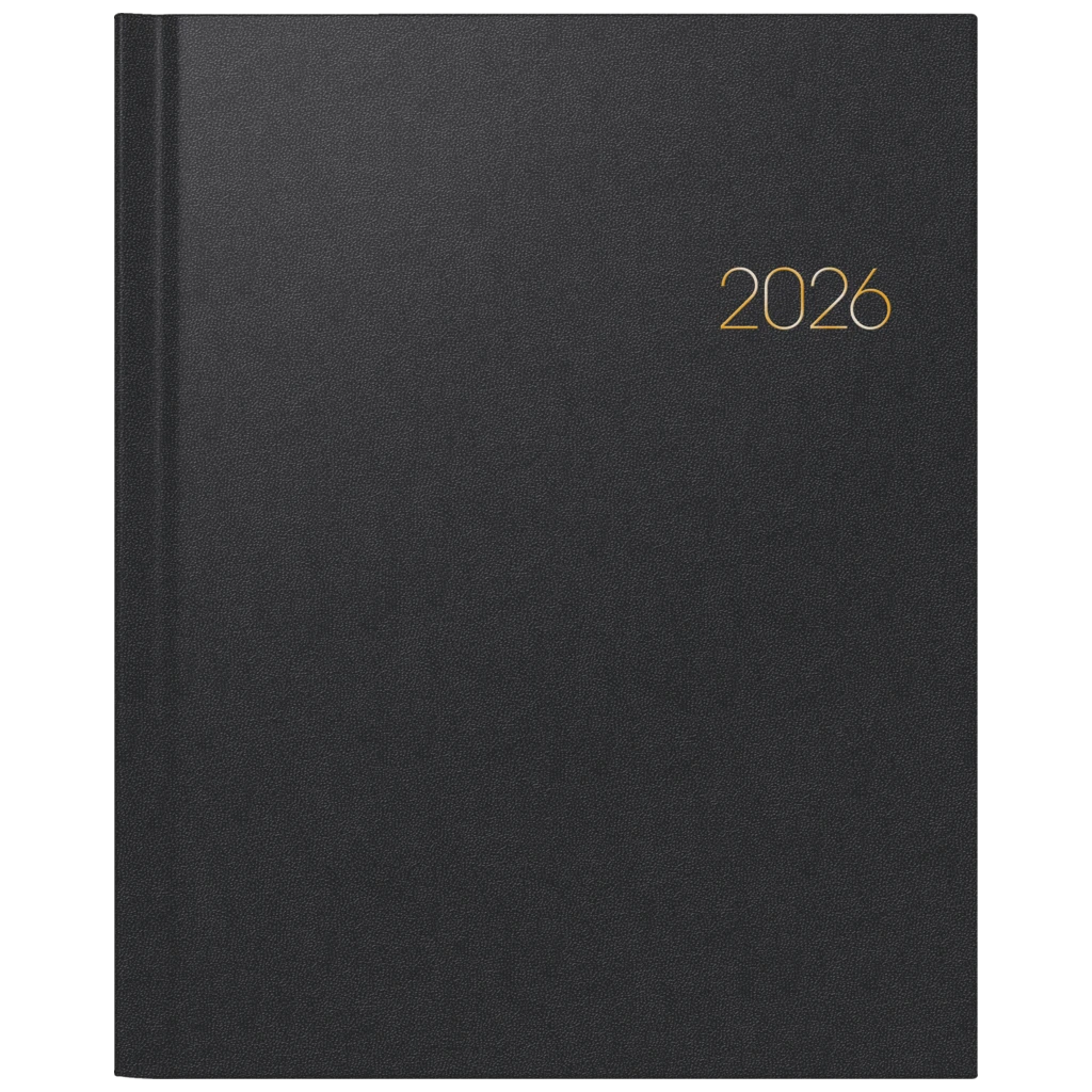 Buchkalender Mod. Manager Wt 7 weektimer 2026 | 210×260 mm, Kunststoff, schwarz