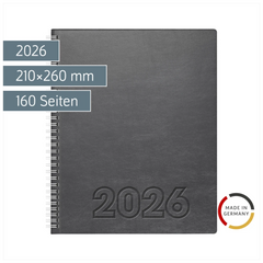 Buchkalender Mod. Manager Wt 7 weektimer 2026 | 210×260 mm, Kunstleder, grau