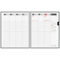 Buchkalender Mod. Manager Wt 7 weektimer 2026 | 210×260 mm, Kunstleder, grau